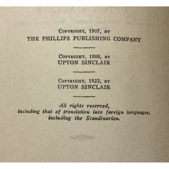 ATQ THE METROPOLIS UPTON SINCLAIR 1923 BOOK HCDJ PUBLISHED BY AUTHOR - Picture 6 of 7